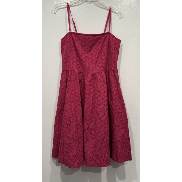 Garnet Hill Dresses & Skirts - Garnet Hill Pink Eyelet Dress Fuchsia Lace Sundress
